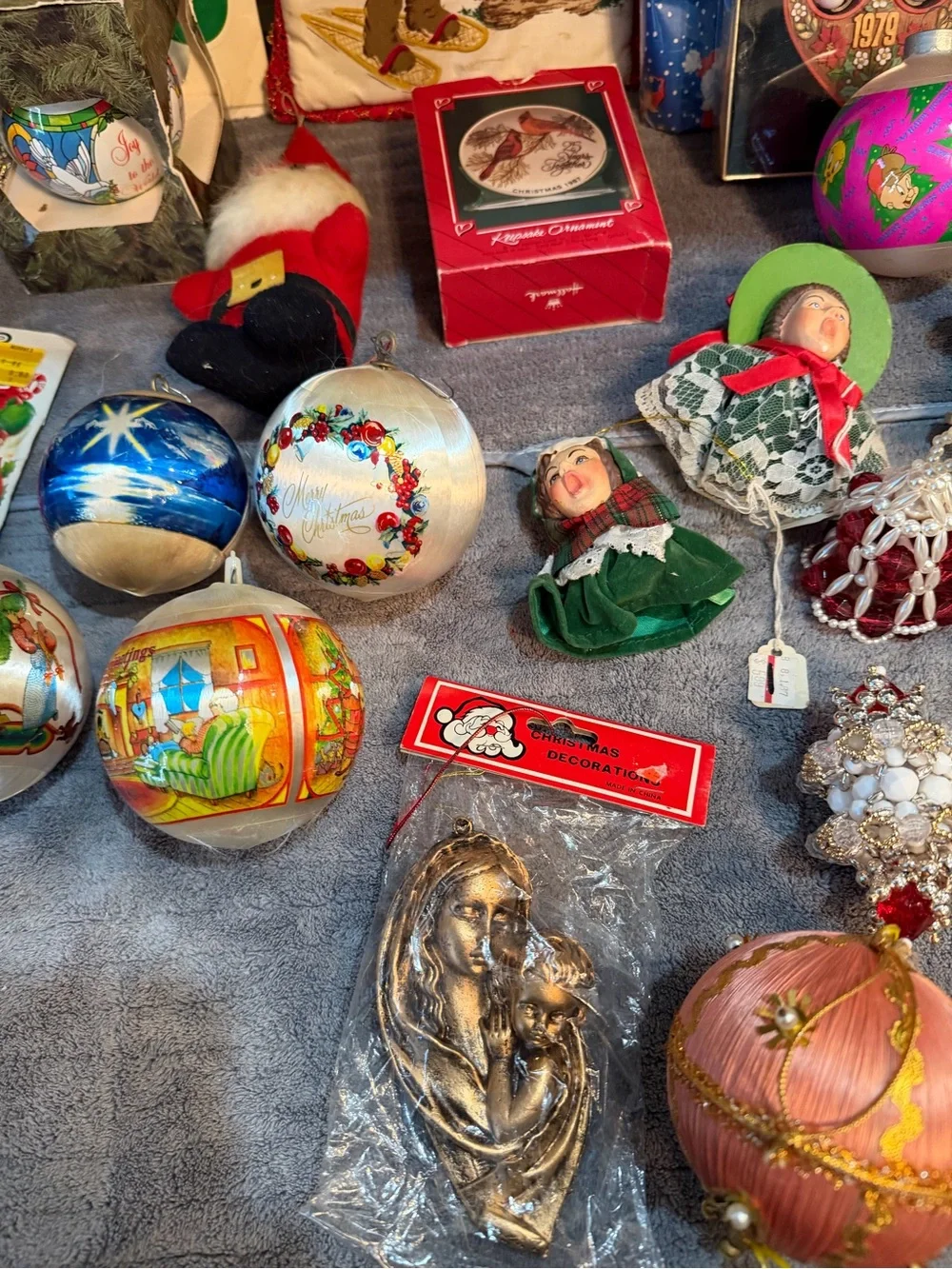 Vintage Christmas Wrapping Paper Gift Tags Ornaments Ketchy 70’’s 80’s Lot